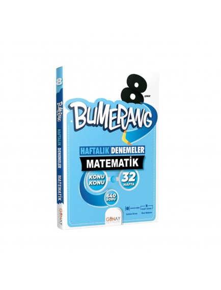 Günay Yayınları 8. Sınıf Matematik Bumerang Haftalık Denemeler 