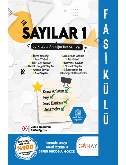 Günay Yayınları Sayılar-1 Fasikülü Soru Bankası