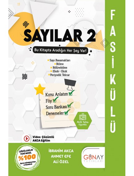 Günay Yayınları Sayılar-2 Fasikülü Soru Bankası