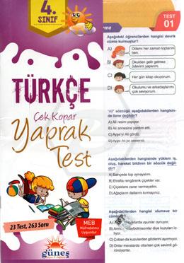 Güneş Yayınları 4. Sınıf Türkçe Yaprak Test