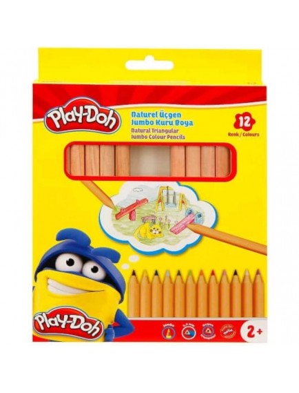 Hasbro Play-Doh Jumbo Kuru Boya Natural 12'Li