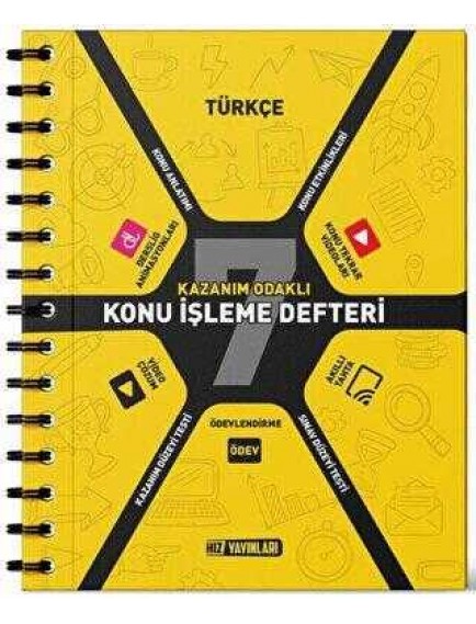 Hız Yayınları 7. Sınıf Türkçe Etkinlikli Defter 