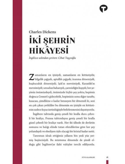 İki Şehrin Hikâyesi - Charles Dickens - Turkuvaz Yayınları
