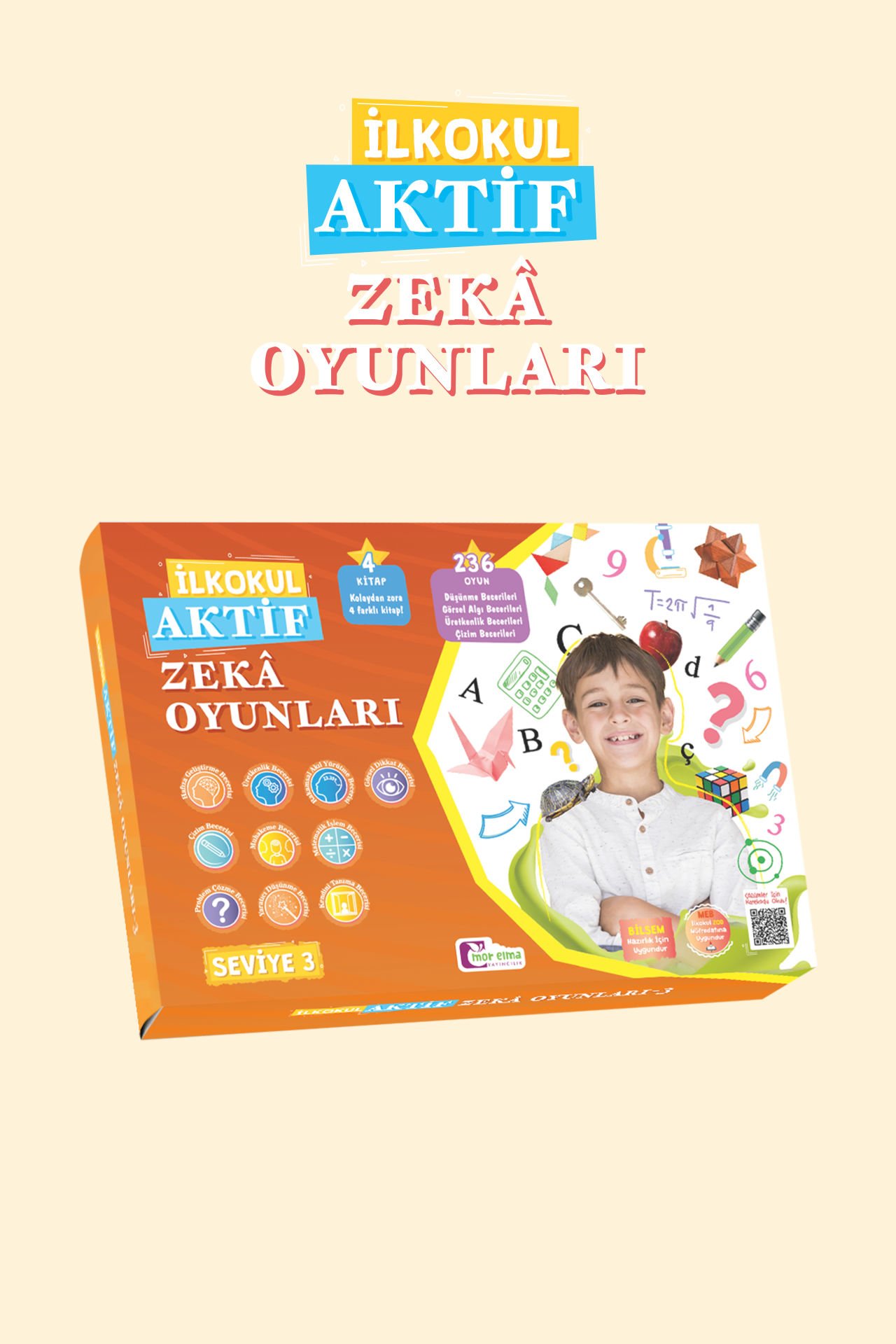 İlkokul Aktif Zeka Oyunları Seti 3 - Zarife Üspolat Yazıcı - Mor Elma Yayınları