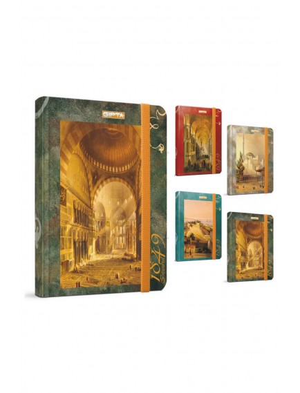 Gıpta 80 Yaprak 13X18 1849 İstanbul İplik Dikiş Ofset Sert Kapak Çizgili Defter 2136