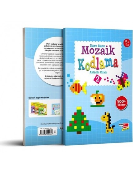 Kare Kare Mozaik Kodlama Aktivite Kitabı 2 (5+ Yaş) - Kolektif - Dikkat Atölyesi Yayınları