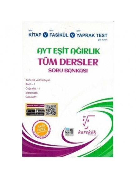 Karekök Yayınları Ayt Eşit Ağırlık Tüm Dersler Soru Bankası
