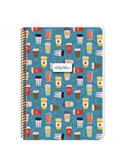 Kc A4 80 Yaprak Kareli Karton Kapak Spiralli Coffee Defter (1 Adet)