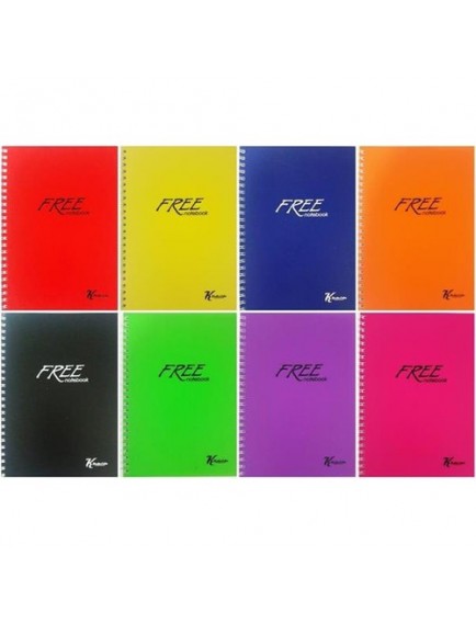 Keskin Color 60 Yaprak A5 Free Spiralli Plastik Kapak Kareli Defter 450102-99