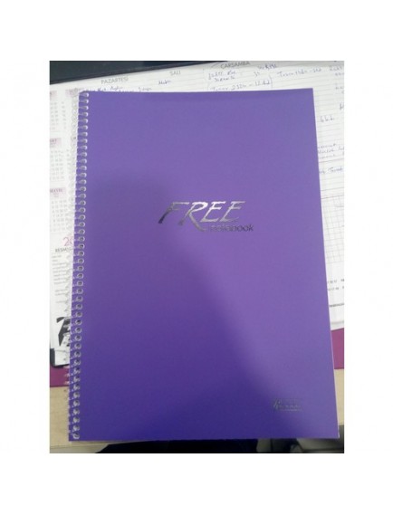 Keskin Color 80 Yaprak A4 Free Spiralli Plastik Kapak Kareli Defter 320422-99