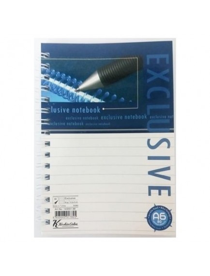 Keskin Color 80 Yaprak A6 Exclusive Spiralli Karton Kapak Çizgili Defter 143201-99