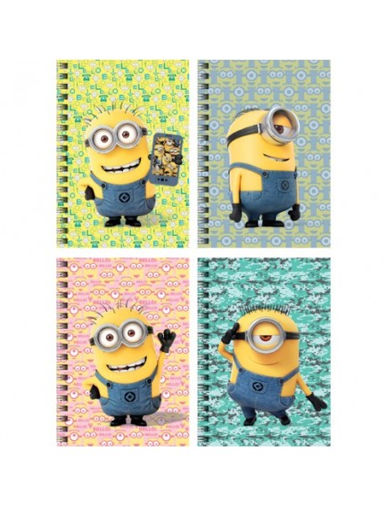 Keskin Color 80 Yaprak A6 Minions Spiralli Metalize Kapak Çizgili Bloknot 140400-68