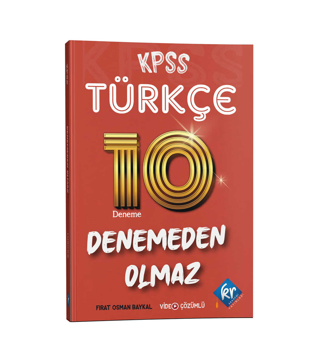 Kr Akademi Yayınları Kpss Türkçe Denemeden Olmaz 10 Deneme Video Çözümlü