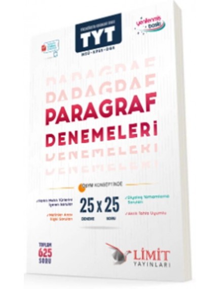 Limit Yayınları Tyt Paragraf 25li Deneme(26)