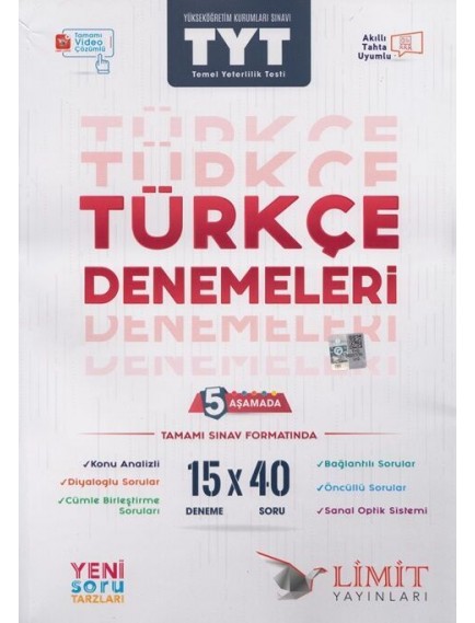 Limit Yayınları Tyt Türkçe 15Li Denemeleri 