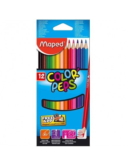 Maped 12 Renk Colorpeps Tam Boy Kuru Boya 183212