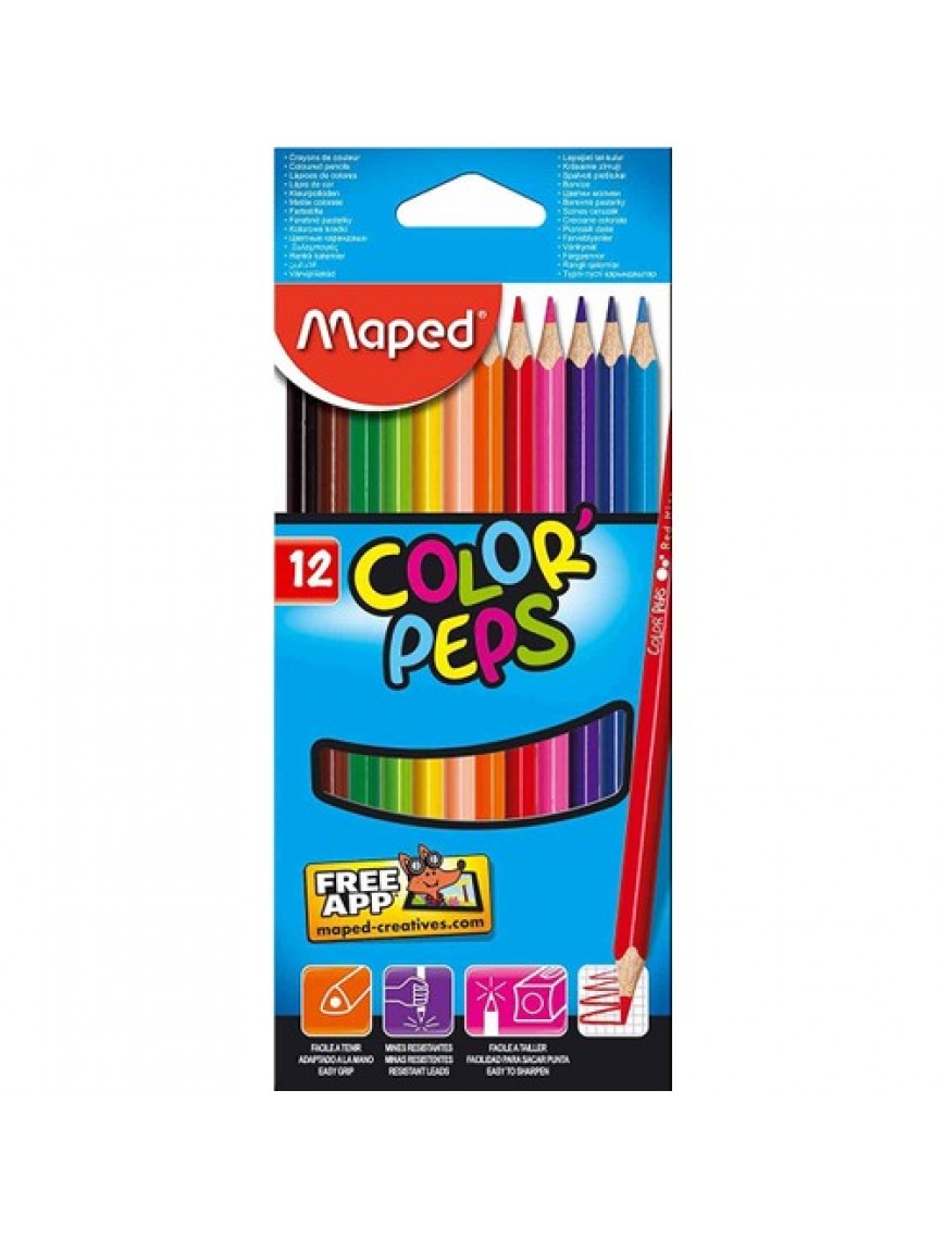 Maped 12 Renk Colorpeps Tam Boy Kuru Boya 183212