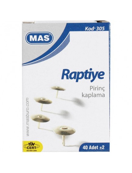 Mas 40'Lı Sarı Pirinç Kaplı Raptiye 305