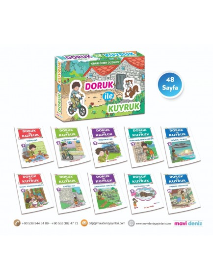 Doruk İle Kuyruk Hikaye Seti (10 Kitap) - Kolektif - Mavi Deniz Yayınları