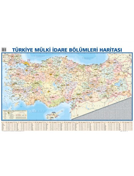 Mepmedya Yayınları 70*100 Cm Türkiye Fiziki Ve Mülki İdare Bölümleri Haritası Çift Yön