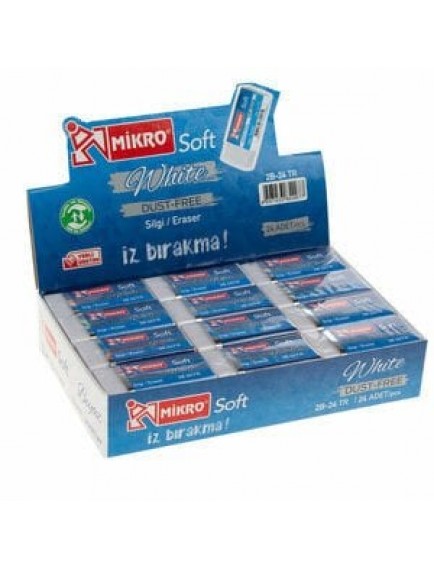 Mikro 2B-24Tr Beyaz Soft Silgi 1 Adet
