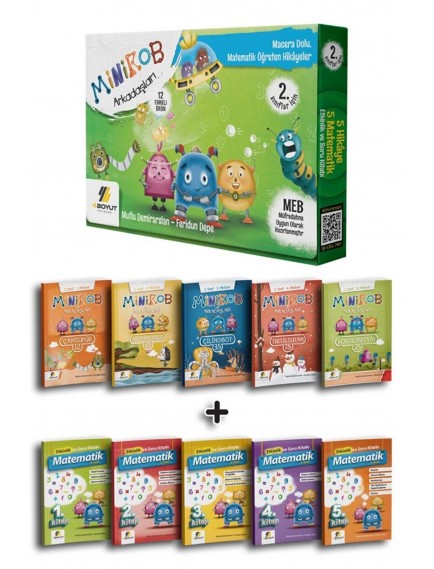 Minirob Ve Arkadaşları 2. Sınıf Matematik Öğreten Hikayeler 10 Kitap - 4 Boyut Yayınları