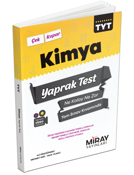 Miray Yayınları Tyt Kimya Üniversiteye Hazırlık Yaprak Testler