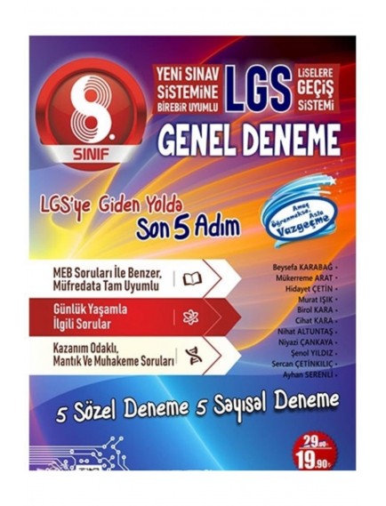 Mobil Yayınları 8. Sınıf Lgs 5'Li Deneme