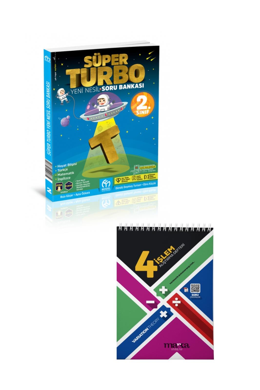 Model Yayınları 2. Sınıf Süper Turbo Soru Bankası+Marka Yayınları 4 İşlem Alıştırma Defteri Set