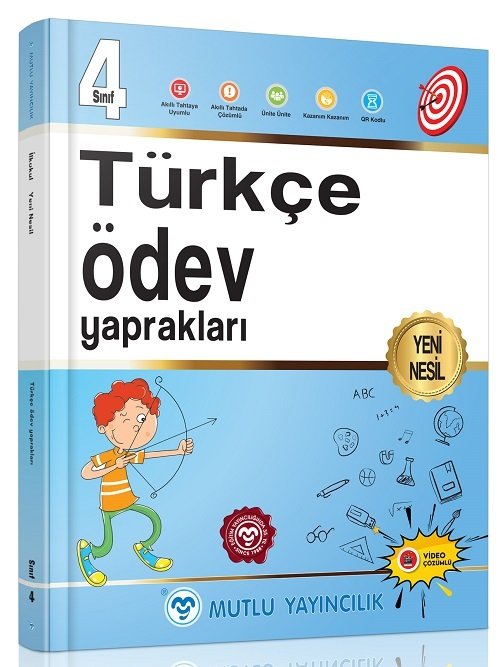 Mutlu Yayınları 4. Sınıf Türkçe Ödev Yaprakları Yeni Nesil
