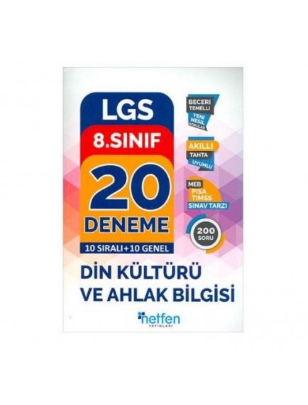 Netfen Yayınları 8. Sınıf Din Kültürü Ve Ahlak Bilgisi 20'Li Deneme