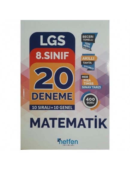 Netfen Yayınları 8. Sınıf Lgs Matematik 20 Deneme