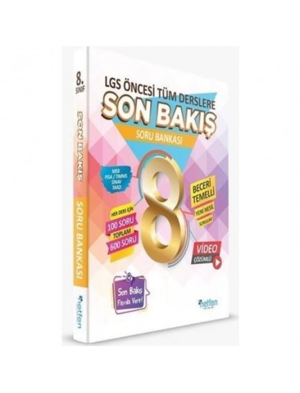 Netfen Yayınları 8. Sınıf Lgs Son Bakış Soru Bankası