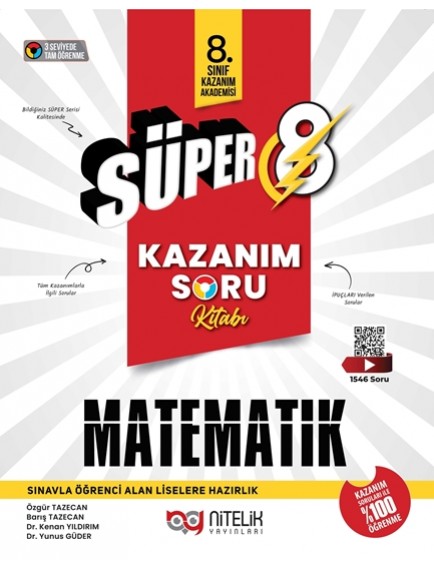Nitelik Yayınları 8. Sınıf Matematik Süper Kazanım Soru Bankası