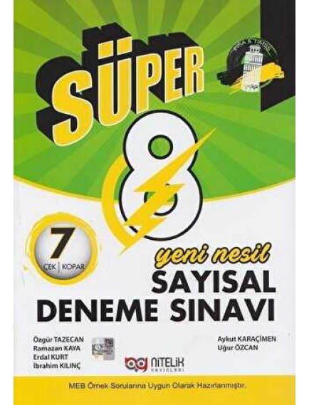 Nitelik Yayınları 8. Sınıf Süper 7 Yeni Nesil Sayısal Deneme