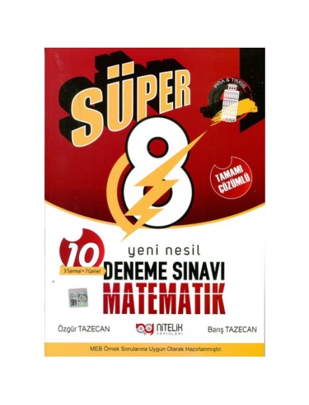 Nitelik Yayınları 8. Sınıf Süper Matematik Deneme Sınavı