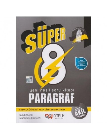 Nitelik Yayınları 8. Sınıf Yeni Nesil Süper Paragraf Soru Kitabı