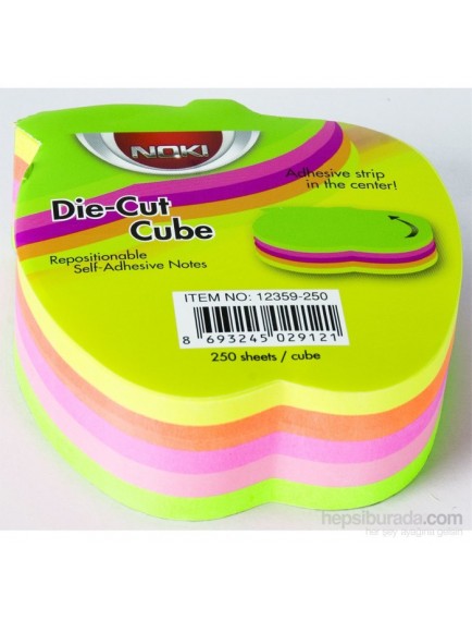 Noki 5X50 Yaprak Memo Elma Şekilli 5 Renk Postit 12359