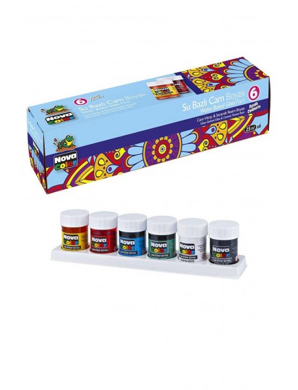 Nova Color 6 Renk 25Ml Su Bazlı Cam Boyası Nc-1996