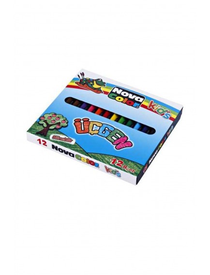 Nova Color Kids 12 Renk Üçgen Silinebilir Pastel Boya Nc-2119