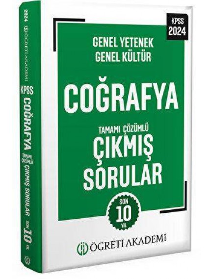 Öğreti Akademi Yayınları Kpss Genel Yetenek Genel Kültür Coğrafya Tamamı Çözümlü Çıkmış Sorular (Roman Boy) 