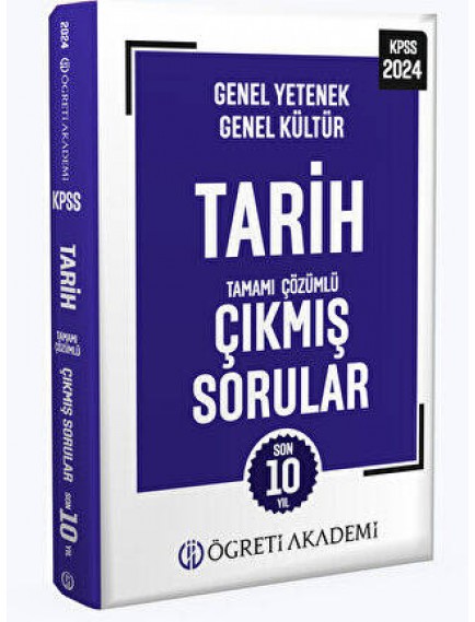 Öğreti Akademi Yayınları Kpss Genel Yetenek Genel Kültür Tarih Tamamı Çözümlü Çıkmış Sorular( Roman Boy) 