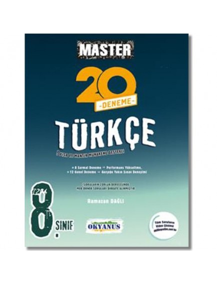 Okyanus Yayınları 8. Sınıf Türkçe Master 20 Deneme