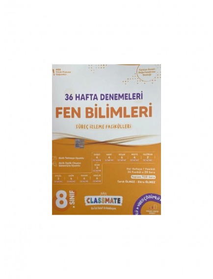 Okyanus Yayınları 8. Sınıf Fen Bilimleri Classmate 36 Hafta Denemeleri