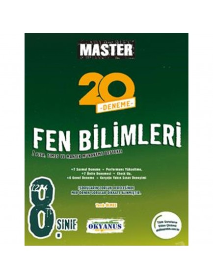 Okyanus Yayınları 8. Sınıf Fen Bilimleri Master 20 Deneme 