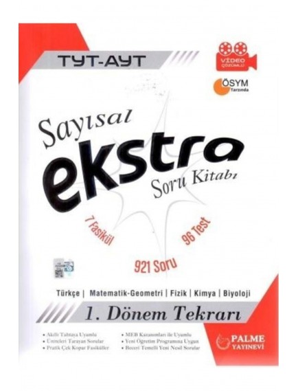 Palme Yayınları Tyt-Ayt Sayısal Ekstra Soru Kitabı 1. Dönem Tekrarı
