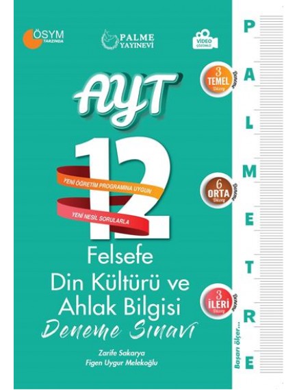 Palme Yayınları Ayt Felsefe Ve Din Kültürü Ve Ahlak Bilgisi 12 Deneme Sınavı