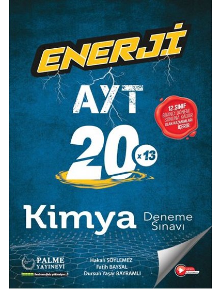 Palme Yayınları Ayt Kimya Enerji 20X13 Deneme Sınavı Video Çözümlü