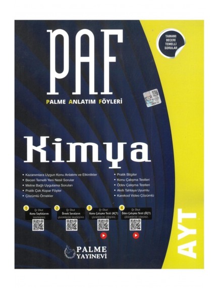 Palme Yayınları  Ayt Kimya Paf