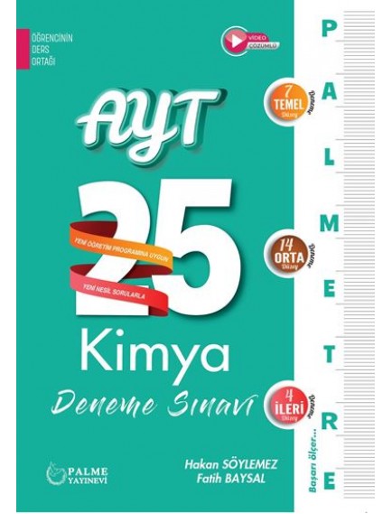 Palme Yayınları Ayt Kimya Palmetre 25 Deneme Sınavı